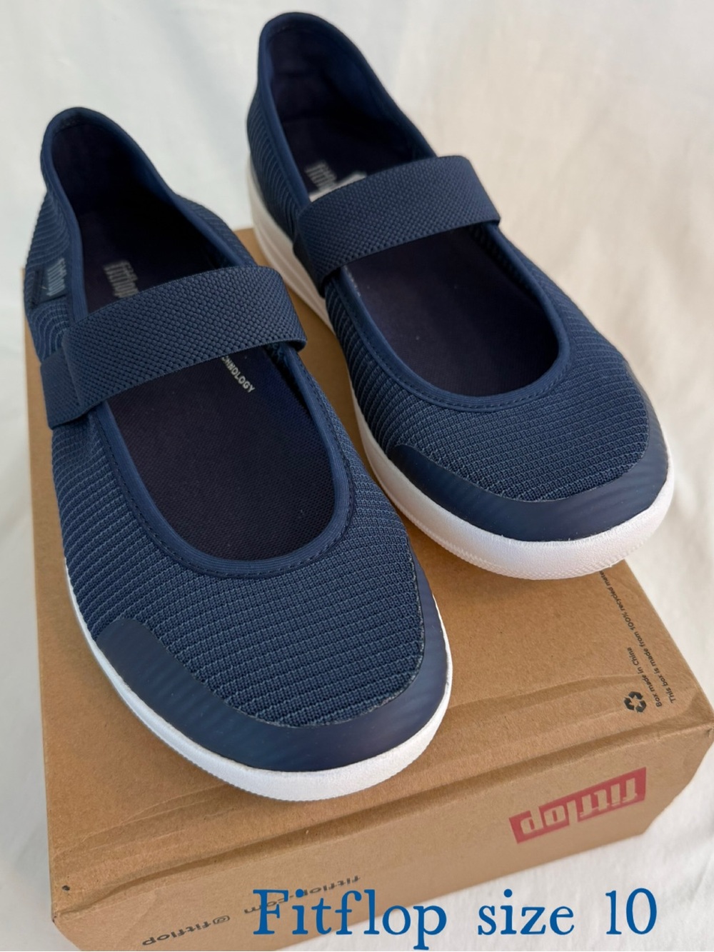 Fitflop Kids Navy Blue Mary Jane Strap Sneakers